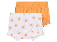 lupilu 2 baby broekjes (Wit/oranje, 50/56)