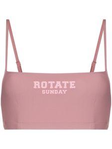 ROTATE BIRGER CHRISTENSEN haut crop Sunday Passio à logo imprimé - Rose