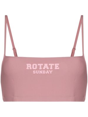 ROTATE BIRGER CHRISTENSEN haut crop Sunday Passio à logo imprimé - Rose