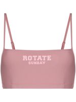 ROTATE BIRGER CHRISTENSEN haut crop Sunday Passio à logo imprimé - Rose