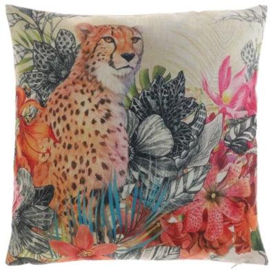 Unique Living kussen linnen print cheetah 45 x 45 cm | 6 stuks