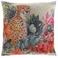 Unique Living kussen linnen print cheetah 45 x 45 cm | 6 stuks