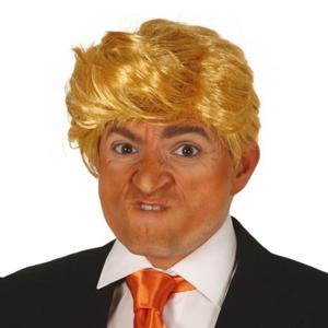 Verkleedpruik Donald Trump - Amerikaanse president - blond - Carnaval/Foute Party