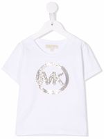 Michael Kors Kids t-shirt à logo brodé de sequins - Blanc