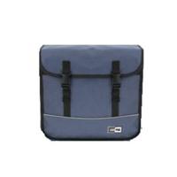 Fietstas dubbel - blauw - 35L - 36 x 34 x 14 cm - canvas - klittenbandsluiting