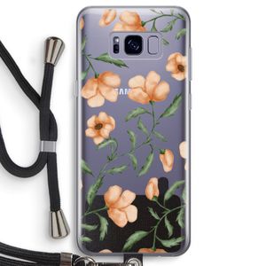 Peachy flowers: Samsung Galaxy S8 Transparant Hoesje met koord