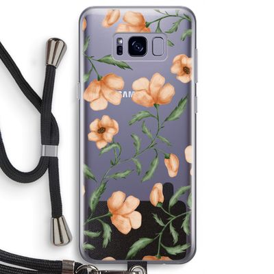 Peachy flowers: Samsung Galaxy S8 Transparant Hoesje met koord