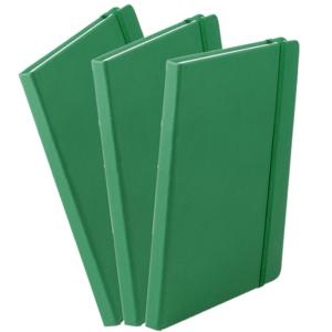 Notitieboekje - 3x - met elastiek - A5 - groen - 100 paginas - opschrijfboekjes - lue schriften