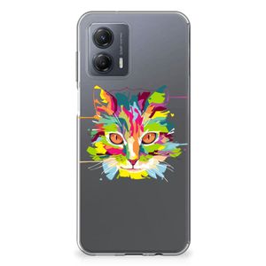 Motorola Moto G53 Telefoonhoesje met Naam Cat Color