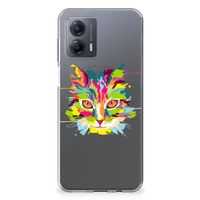 Motorola Moto G53 Telefoonhoesje met Naam Cat Color - thumbnail