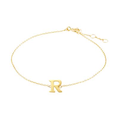 Minimalistische letter armband - 14K GOUD - Goud - R