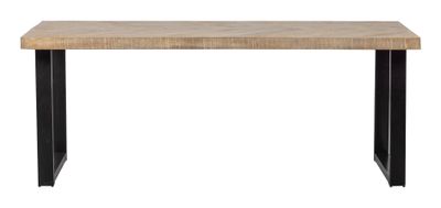 WOOOD Eettafel 'Tablo' Mangohout Visgraat, met U-poot, 200 x 90cm
