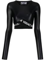 Versace Jeans Couture haut crop à bande logo - Noir