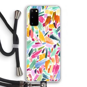 Watercolor Brushstrokes: Samsung Galaxy S20 Transparant Hoesje met koord