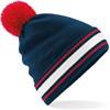 Beechfield CB472 Stadium Beanie - French Navy/Classic Red/White - One Size - thumbnail