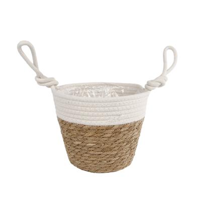 Rieten Plantenmand Blois 20x14x30 cm Naturel/Wit