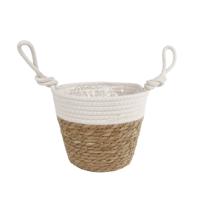 Rieten Plantenmand Blois 20x14x30 cm Naturel/Wit