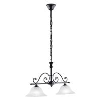 Eglo HanglampMurcia 2-lichts zwart met witglas - 91004