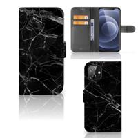 iPhone 12 | 12 Pro (6.1") | Bookcase | Marmer Zwart - Origineel Cadeau Vader iPhone 12 | 12 Pro (6.1") | Bookcase | Marmer Zwart - Origineel Cadeau Vader
