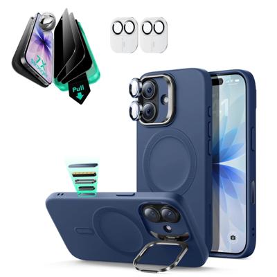 iPhone 17 Cloud Soft Magnetic Case (Camera Control, Stash Stand) Armorite Privacy Protection Bundle - Navy Blue iPhone 17 Cloud Soft Magnetic Case (Camera Control, Stash Stand) Armorite Privacy Protection Bundle - Navy Blue