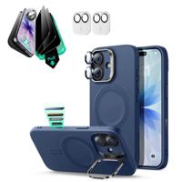 iPhone 17 Cloud Soft Magnetic Case (Camera Control, Stash Stand) Armorite Privacy Protection Bundle - Navy Blue