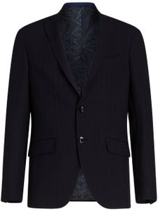 ETRO notched-lapels virgin wool-blend blazer - Noir