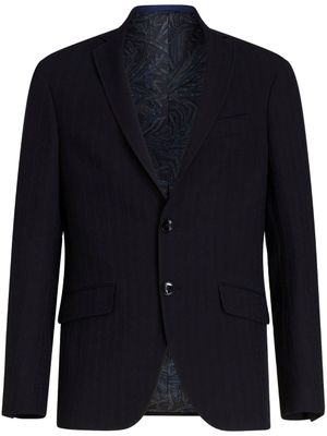 ETRO blazer en laine à revers crantés - Noir