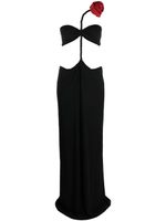 Magda Butrym robe longue à fleurs appliquées - Noir