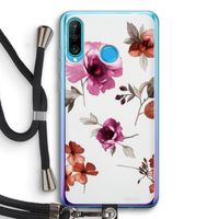 Geschilderde bloemen: Huawei P30 Lite Transparant Hoesje met koord Geschilderde bloemen: Huawei P30 Lite Transparant Hoesje met koord
