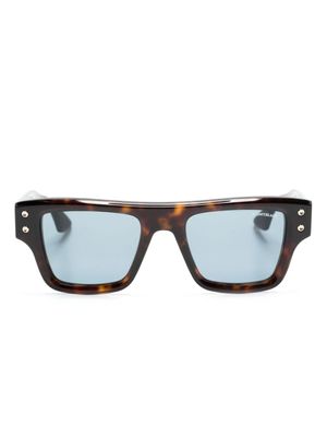 Montblanc lunettes de soleil carrées à effet écailles de tortue - Marron