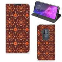 Motorola One Zoom | Hoesje met Magneet | Batik Brown