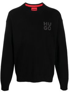 HUGO pull à logo imprimé - Noir