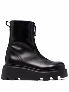 Premiata bottines zippées en cuir - Noir