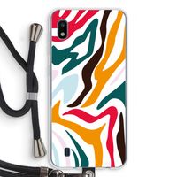 Colored Zebra: Samsung Galaxy A10 Transparant Hoesje met koord