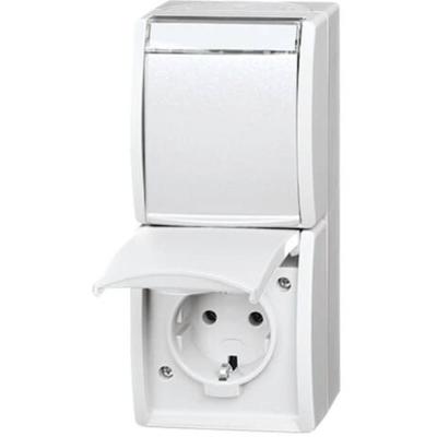 ABB 2CKA002084A0714 Geaard stopcontact IP44 Wit, Zuiver wit (RAL 9010)