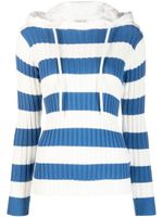 Moncler striped hooded top - Bleu