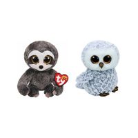 Ty - Knuffel - Beanie Boo's - Dangler Sloth & Owlette Owl - thumbnail