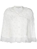 Comme Des Garçons Pre-Owned fringed knitted shrug - Blanc