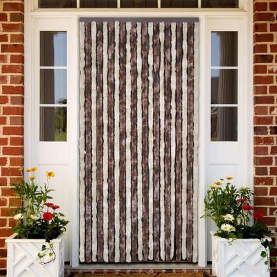 VidaXL Vliegengordijn 118x220 cm chenille beige en lichtbruin