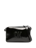 DKNY sac à bandoulière en cuir à plaque logo - Noir - thumbnail