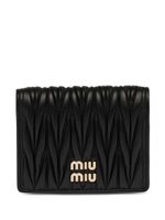 Miu Miu portefeuille matelassé à plaque logo - Noir - thumbnail