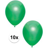 Feest ballonnen - metallic donkergroen - 10x stuks - 30 cm - verjaardag versiering