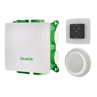Ducobox Silent - Randaarde Stekker + Bedieningsschakelaar Rf Batterij + 4 Luchtventielen
