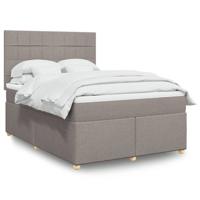 Boxspring met matras stof taupe 140x200 cm