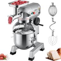 VEVOR Keukenmachine 2 in 1 Keukenmixer Bakken 20 Qt Multifunctionele Keukenmixer met 3 Instelbare Snelheden, Bewaker en 4 Accessoireset Veel Gebruikt in Restaurants Hotels Pizzeria's Bakkerijen enz