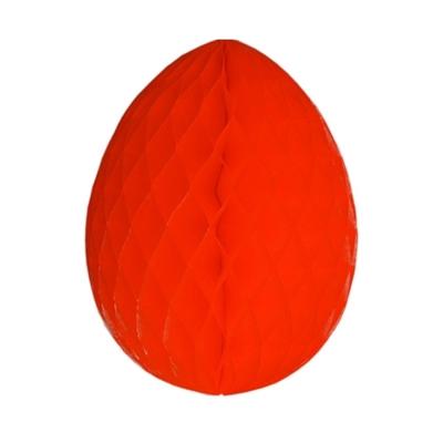 Paas decoratie ei van papier - rood - 20 cm - brandvertragend crepepapier - Pasen