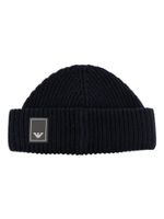 Emporio Armani bonnet à patch logo - Bleu - thumbnail