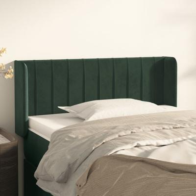 Hoofdbord met randen 103x16x78/88 cm fluweel donkergroen