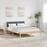 Bedframe Bruin en donkergrijs 140 x 200 cm Massief grenenhout