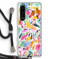 Watercolor Brushstrokes: Sony Xperia 5 III Transparant Hoesje met koord